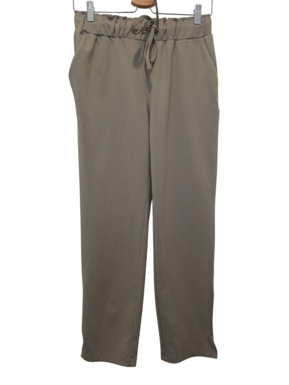 Joie Taupe Tapered Pull-On Pants w/ Elastic Waist & Drawstring Women's Sz S